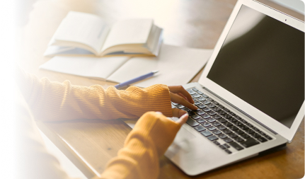 LSAT student on the computer